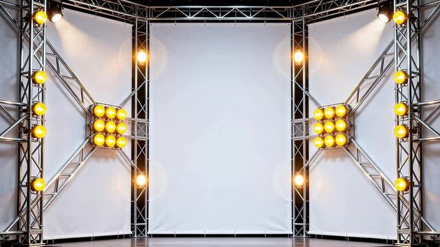 Stage lighting setup with truss structure