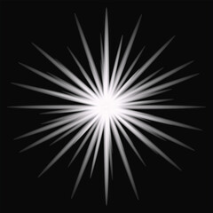 Fototapeta premium Dark Background with Radiant White light Beams Border Design.