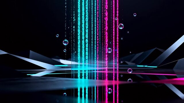 Abstract digital light and bubble patterns