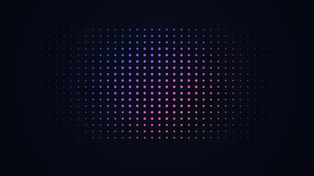 Vibrant multicolored pixelated pattern shines brightly on dark background