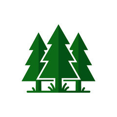 Fototapeta premium The Image Is A Simple Illustration Of Three Tall Pine Trees The Trees Are