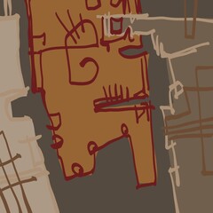 Abstract image for printing. Picture for modern interiors. The picture is painted by hand on a tablet. © neurostructure