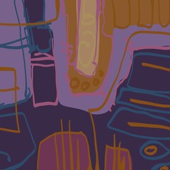 Abstract image for printing. Picture for modern interiors. The picture is painted by hand on a tablet. © neurostructure