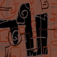 Abstract image for printing. Picture for modern interiors. The picture is painted by hand on a tablet. © neurostructure