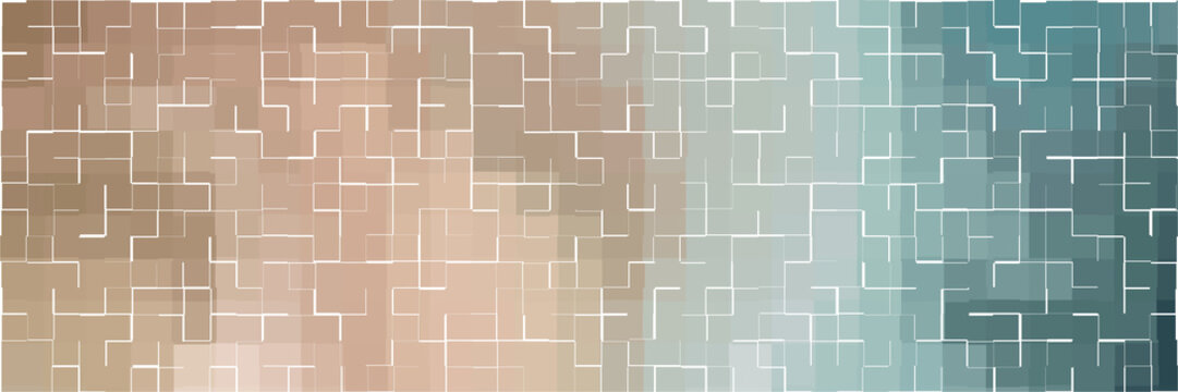Seamless maze pattern with light green and beige colors