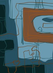 Abstract image for printing. Picture for modern interiors. The picture is painted by hand on a tablet. © neurostructure