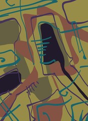 Abstract image for printing. Picture for modern interiors. The picture is painted by hand on a tablet. © neurostructure
