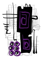 Abstract image for printing. Picture for modern interiors. The picture is painted by hand on a tablet.