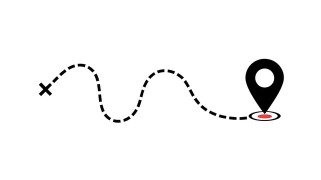 Navigation, route, map pin icon, location marker, travel path