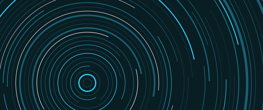 Concentric circles and lines vector illustration with a dark teal background and radial design graphic design pattern abstract