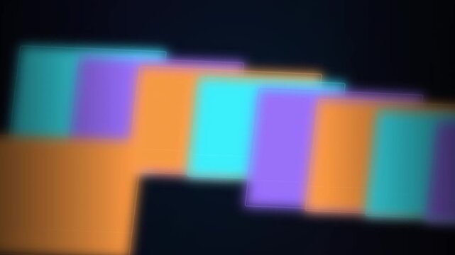 Vibrant colored blocks stacked in abstract pattern on dark background
