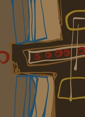 Abstract image for printing. Picture for modern interiors. The picture is painted by hand on a tablet. © neurostructure