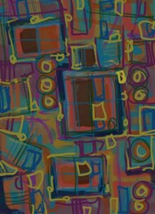 Abstract image for printing. Picture for modern interiors. The picture is painted by hand on a tablet. © neurostructure