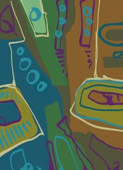 Abstract image for printing. Picture for modern interiors. The picture is painted by hand on a tablet. © neurostructure