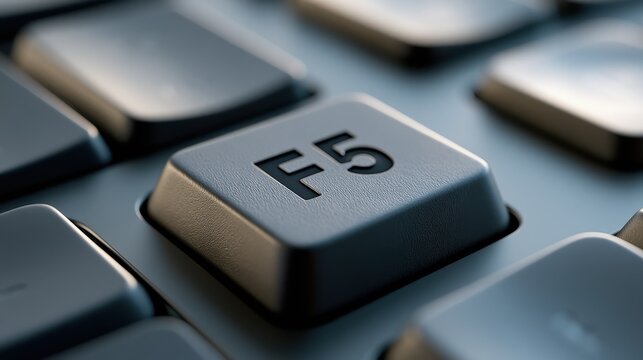 Side-angle close-up of a function key with keyboard surface, focus on texture and label