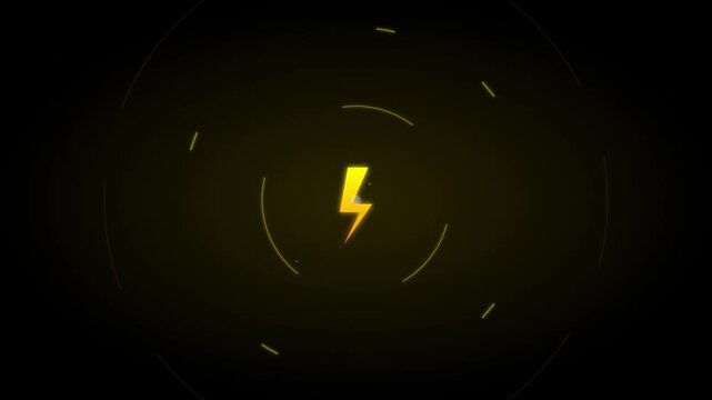 glowing energy bolt icon with electric yellow lightning arcs
