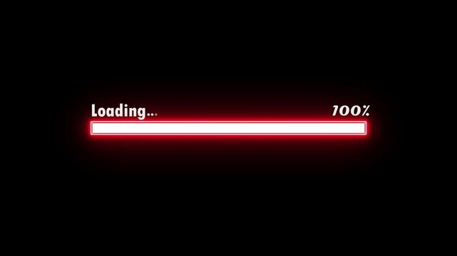  Loading bar and percentage Futuristic progress loading bar 0-100 percent. abstract beautiful loading icon , processing ,downloading , ,colorful animation.