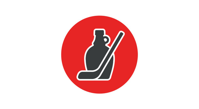 Canadian Maple Syrup Jug and Hockey Stick Icon