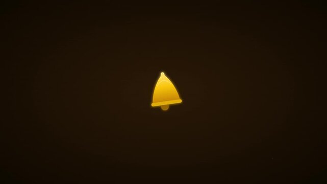 glowing notification bell icon with expanding vibrant audio rings