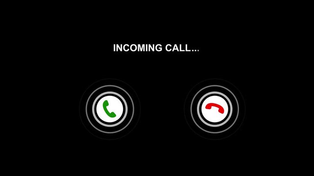 Phone call incoming call phone icon you accept and decline option icon, 4k