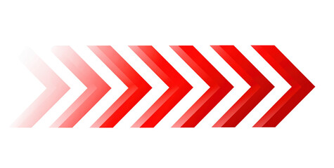 Fototapeta premium Red and white chevron arrows pattern on transparent background