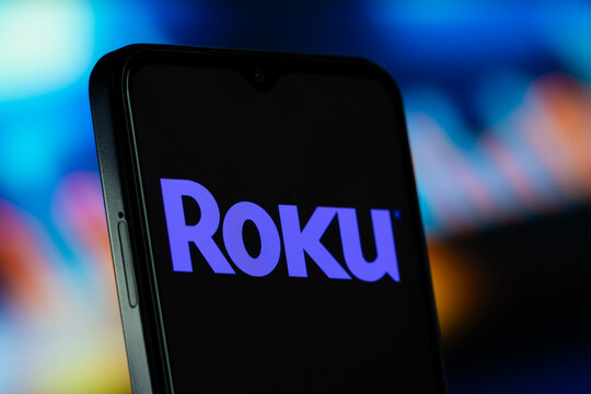 San Jose, United States- 8 July 2026: Roku logo is seen on a smartphone.