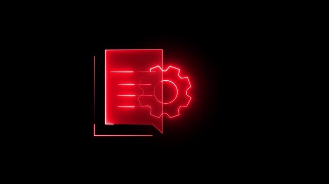 Abstract documents uploading icon neon glowing royal  color animation. neon Digital learning and cloud technology icon. 
