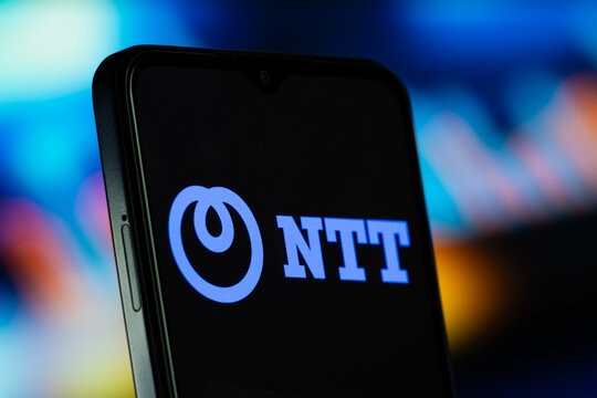 Tokyo, Japan- 8 July 2026: NTT logo is seen on a smartphone.