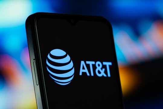 Dallas, United States- 8 July 2026: AT&T logo is seen on a smartphone.