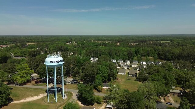 Aerial view of Wendell, North Carolina, near Raleigh