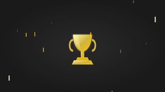 Gold Trophy Award Champion Victory Success Animation