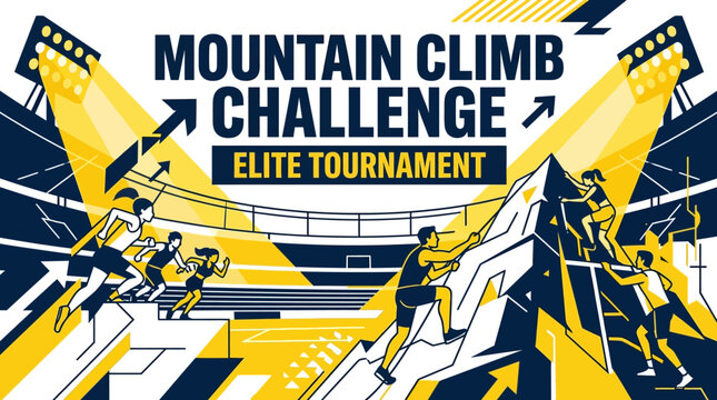 Mountain Climb Challenge Elite Tournament Event Graphic Design