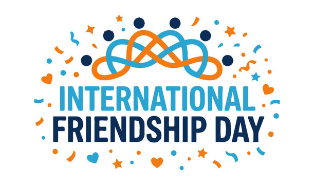 International friendship day celebration diverse people connected in a festive graphic design