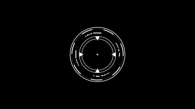 Sci-Fi Futuristic HUD circle interfaces digital display Screen, Hi-tech Hologram button, Loading, target, High Tech Concept. Abstract Circle and line HUD technological futuristic elements 4k