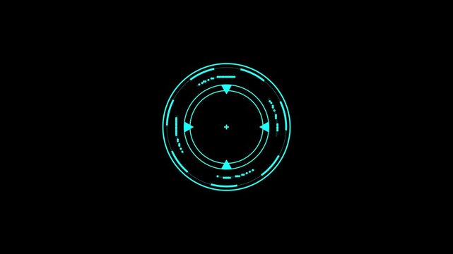 Sci-Fi Futuristic HUD circle interfaces digital display Screen, Hi-tech Hologram button, Loading, target, High Tech Concept. Abstract Circle and line HUD technological futuristic elements 4k