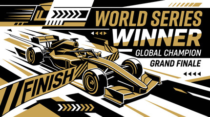 Obraz premium Formula One Race Car Victory World Series Champion Grand Finale Winner