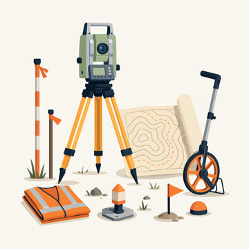 Land surveying equipment for topographical measurement and engineering