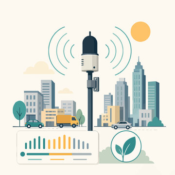 Smart city sensor monitoring urban environmental quality