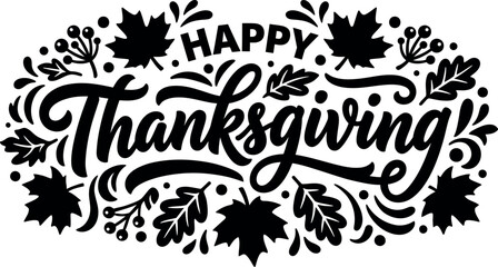 Happy thanksgiving wishes and greetings with fall leaves. Set of autumn leaves and nuts. Happy thanksgiving wishes with autumn elements © Sajminnahar