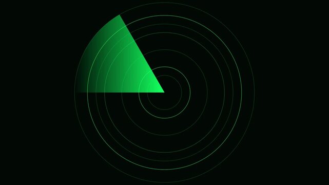 Green radar screen scanning motion digital sonar interface animation 4k