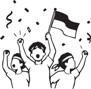 vector element of indonesia independent anniversary