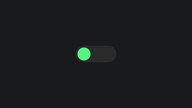Minimalist green toggle switch animation for user interface and app interaction 4k button