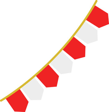 Red and White Indonesian Bunting Flags for Independence Day Celebration Vector