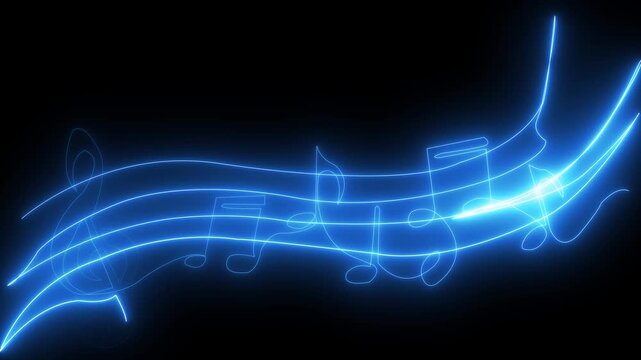 neon line audio music player icon animation.  music production and lyric videos use 100 char on transparent background .