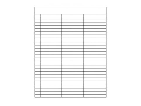 Blank Ruled Table Template for Ledger, List, or Log Sheet