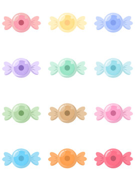 Cute Kawaii Pastel Halloween Eyeball Candy Set 12 Colors