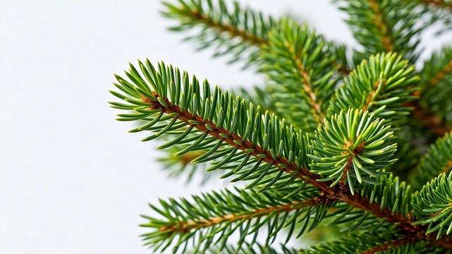 Closeup of green pine tree branches