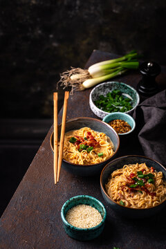 Korean trendy spicy carbonara ramen