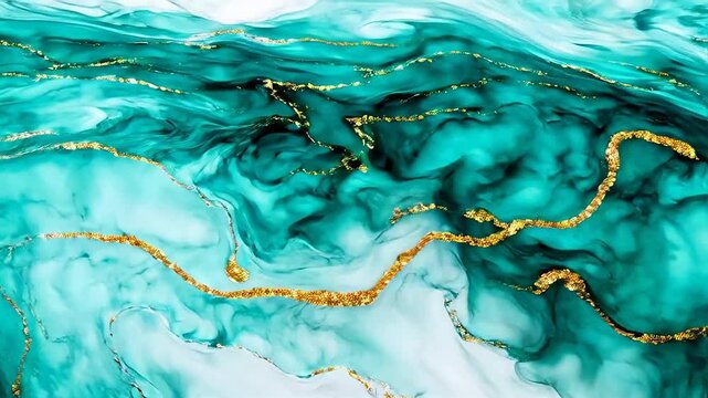 Abstract marble pattern with gold accents