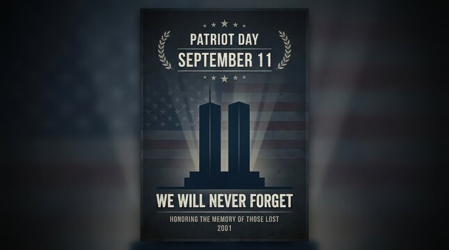 Patriot day september 11 memorial poster design